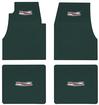 1955-57 Chevy; Ribbed Rubber Floor Mat Set; with "Chevrolet" Crest ; Dark Green; 4 Piece Set