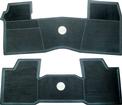 1961-64 Chevrolet Bow Tie Rubber Floor Mat Set ; w/o Console ; Black ; 2 Piece ; Front And Rear 
