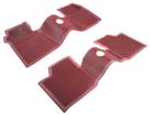 1961-64 Impala, Bel Air, Biscayne; Bow Tie Rubber Floor Mat Set; w/o Console; Red; Front / Rear