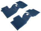 1961-64 Impala, Bel Air, Biscayne; Bow Tie Rubber Floor Mat Set; w/o Console; Med Blue; Front / Rear