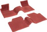1962-64 Chevy II, Nova Bow Tie Rubber Floor Mat Set; w/o Console; Red; 2 Piece; Front And Rear