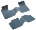1962-64 Chevy II, Nova Bow Tie Rubber Floor Mat Set; w/o Console; Med Blue; 2 Piece; Front And Rear