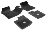 1963-64 Impala, Bel Air, Biscayne; Bow Tie Rubber Floor Mat Set ; w/o Console ; Black; Front & Rear