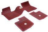 1963-64 Impala, Bel Air, Biscayne; Bow Tie Rubber Floor Mat Set; w/o Console ; Red ; Front & Rear