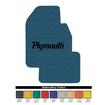 1974 Plymouth Duster Ocean Blue Cut Pile Floor Mats With Embroidered "Plymouth" Script