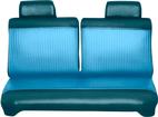 1969 Dart Swinger, Valiant 100; Sedan; Vinyl Rear Seat Cover Upholstery Coachman Grain w/ Rib Grain Inserts; Light Blue/Dark Blue