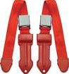 1964-67 Mopar A-Body Front Bucket Flame Red Seat Belts With Chrome Lift Latch