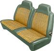 1972-73 Dart/Demon/Duster Yellow & Green Cloth / Dark Green Viynl Front Split Bench Upholstery