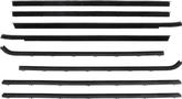 1963-64 Dodge Polara; Plymouth Fury; Outer Door & Quarter Glass Weatherstrip Set; Convertible; 8 Piece - Brand: PUI