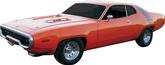 1971 Road Runner / GTX Black with White Numbers "340" Hood Bezel Decal