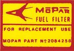 1960-64 Mopar Fuel Filter Decal