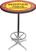 1948-53 Orange/Yellow Mopar parts And accessories Logo Pub Table With Chrome Base And Foot Rest