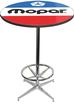 1972-84 Style Red White And Blue Mopar Logo Pub Table With Chrome Base And Foot Rest