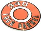 1966-71 Mopar 340 Four Barrel Orange Air Cleaner Lid Decal