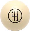 Cue Ball 4 Speed Shift Knob with Pattern (Reverse Upper Left)