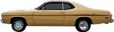 1973-75 Gold Duster Matte Black Stripe Set