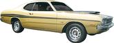 1971 Dodge Demon 340 White Side Stripe Set