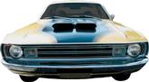 1971-1972 Demon Matte Black Optional Hood and Curved Cowl Stripe Set