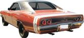 1968 Dodge Charger; Bumble Bee Stripe Set; without Cutouts; White