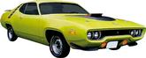 1971-72 Mopar B-Body 340 With Air Grabber Fender Decals Reflective White