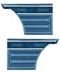 1968 Chevy II Nova; SS & Custom Interior Rear Inner Side Panels; 2 Door Coupe; Non-Assembled; Medium Blue; Pair - Brand: PUI