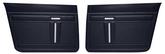 1968-70 Chevy II Nova; Interior Front Door Panels; Standard Interior; 4-Door Sedan; Pre-Assembled; Black; Pair - Brand: PUI
