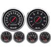 New Vintage 1967 Series 6-Piece Gauge System; 3-3/8 and 2-1/16"; 73-10 ohm; Black