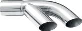 Pypes 2.5" To Dual 2.5" Slip-Fit Splitters Stainless Steel Exhaust Tips