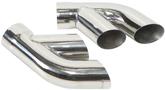 3" To Dual 2.5" Slip-Fit Splitters Stainless Steel Exhaust Tips