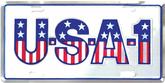 usa-1 Red/White/Blue License Plate