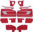 1959 Impala; Convertible; Front and Rear Interior Side Panel Set; Red With Silver Inserts; (Does not include door panel top rails)