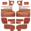 1960 Impala Convertible lt/Med Copper Vinyl / Dk Copper Insert Front & Rear Side Panel Set W/O Rails
