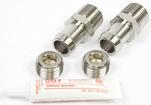 Stainless Steel Heater Hose Fittings - 1/2" NPT - 5/8" i.d. x 1-3/4" L with 1/2" L Pipe Plugs
