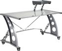 Pitstop Desk With Clear Glass Top