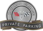 18" x 14" Hot Rod Garage 454 V-Flag Private Parking Metal Sign