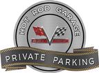 18" x 14" Hot Rod Garage 427 V-Flag Private Parking Metal Sign
