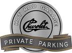 18" x 14" Hot Rod Garage Vintage Chevrolet Script Private Parking Metal Sign