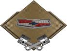 25" X 19" Bronze Finish 1956-58 Chevrolet Crest Crossed Pistons Metal Sign