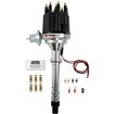 Chevrolet V8 Pertronix Ignitor II Flame Thrower Billet Distributor; Vacuum Advance; With Black Male Post Cap