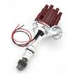 Oldsmobile V8 Pertronix Ignitor III; Flame Thrower Billet Distributor; Vacuum Advance; With Red Female Post Cap