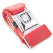 RetroBelt 2-Point Non-Retractable OE-Style Seat Belt; Chrome Starburst Push-Button Buckle; 60-Inch; w/ Hardware; Bright Red