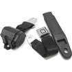 RetroBelt 2-Point OE-Style Retractable Seat Belt; Bucket Seat; Chrome Starburst Push-Button Buckle; 60-Inch; w/o Hardware; Black