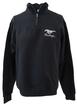 Men's Fleece Sweatshirt; "Mustang" With Running Pony; Black; Extra Large