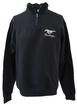 Men's Fleece Sweatshirt; "Mustang" With Running Pony; Black; 2 Extra Large