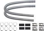 44" Chrome Stainless Steel Flexible Heater Hose Set; With Polished Ends