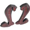 1979-04 Ford Mustang; Fender Emblems; Cobra Snake; Black Chrome With Red Accents; 2.75"