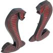 1994-14 Ford Mustang; Fender Emblems; Cobra Snake; Black Chrome With Red Accents; 4.25"