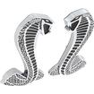 1994-14 Ford Mustang; Fender Emblems; Cobra Snake; Chrome With Black Accents; 4.25"