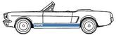 1964-66 Ford Mustang; GT Side Stripe Kit; Blue