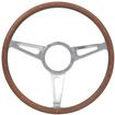 Volante S9 Steering Wheel; Walnut Wood w/ Rivets; Polished Tear Drop Spokes